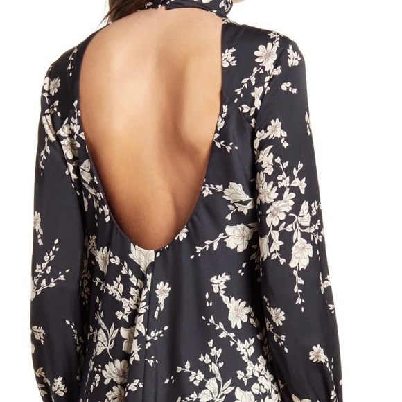 🔥Free People black Floral long sleeve Mini Dress - Picture 2 of 15